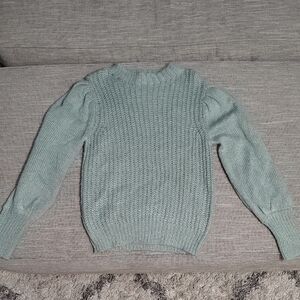 Forever 21 Blue Crew Neck Sweater Ribbed Knit